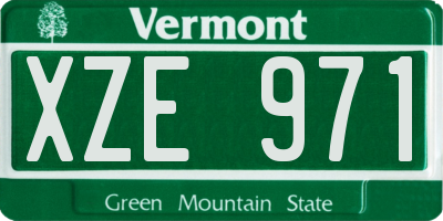 VT license plate XZE971