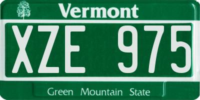 VT license plate XZE975
