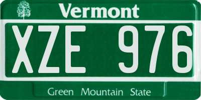 VT license plate XZE976