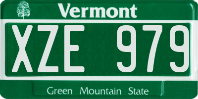 VT license plate XZE979