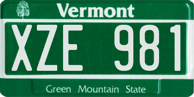 VT license plate XZE981