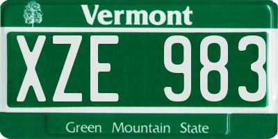 VT license plate XZE983