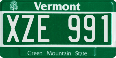 VT license plate XZE991