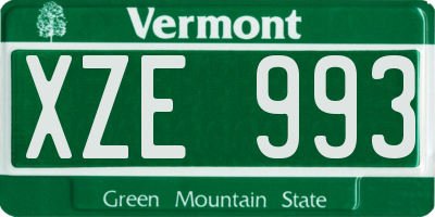 VT license plate XZE993