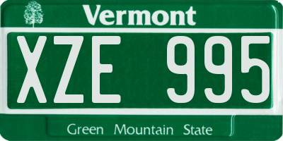 VT license plate XZE995
