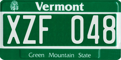 VT license plate XZF048