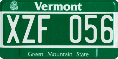 VT license plate XZF056