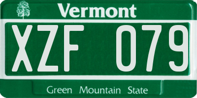 VT license plate XZF079