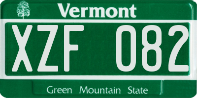 VT license plate XZF082