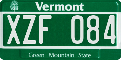 VT license plate XZF084