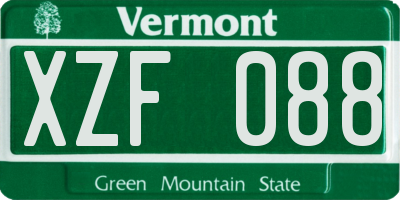 VT license plate XZF088