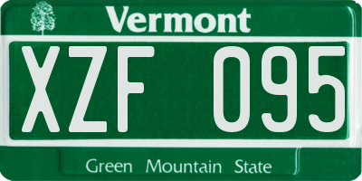 VT license plate XZF095