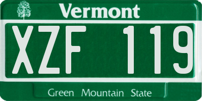 VT license plate XZF119
