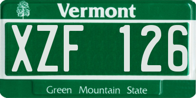VT license plate XZF126