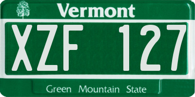 VT license plate XZF127