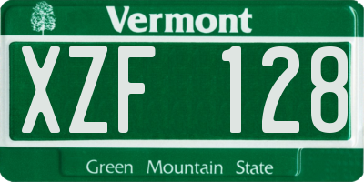 VT license plate XZF128