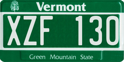 VT license plate XZF130