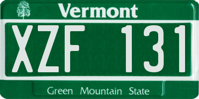 VT license plate XZF131