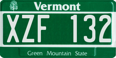 VT license plate XZF132