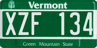 VT license plate XZF134