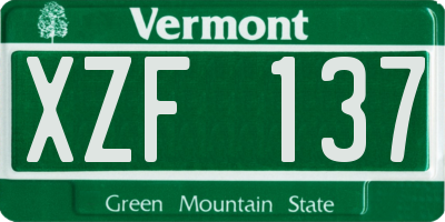 VT license plate XZF137