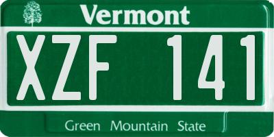 VT license plate XZF141