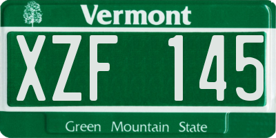 VT license plate XZF145