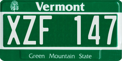 VT license plate XZF147