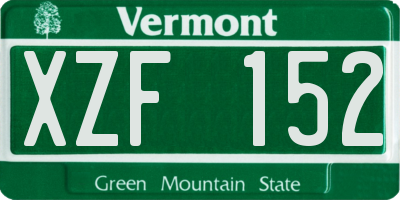 VT license plate XZF152
