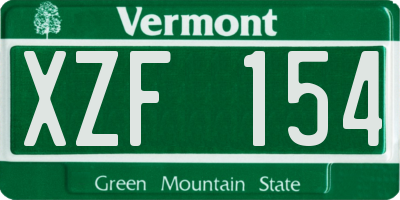 VT license plate XZF154