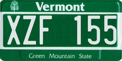 VT license plate XZF155