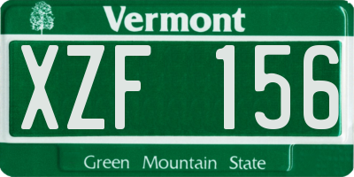 VT license plate XZF156
