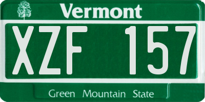 VT license plate XZF157