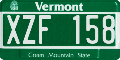 VT license plate XZF158