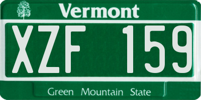 VT license plate XZF159
