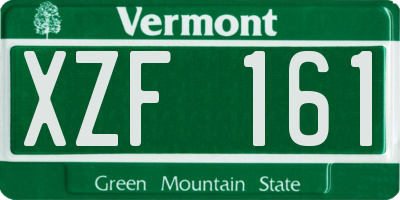 VT license plate XZF161