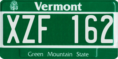 VT license plate XZF162
