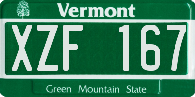 VT license plate XZF167