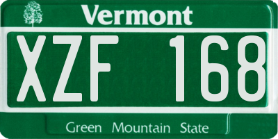 VT license plate XZF168