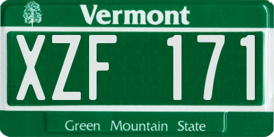 VT license plate XZF171