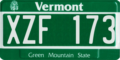 VT license plate XZF173