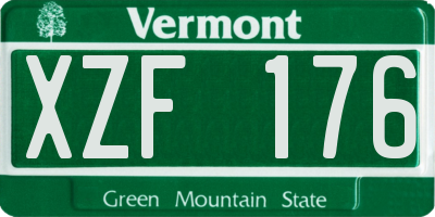 VT license plate XZF176
