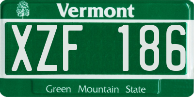 VT license plate XZF186