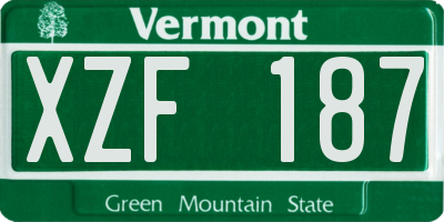 VT license plate XZF187