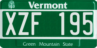 VT license plate XZF195