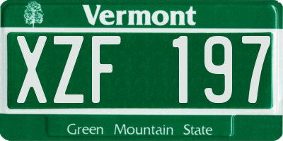 VT license plate XZF197
