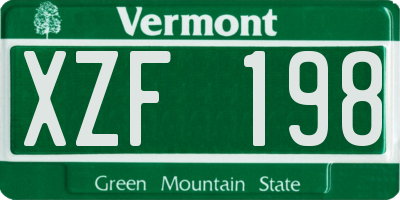 VT license plate XZF198