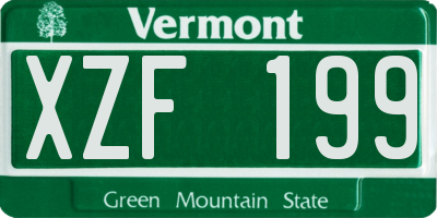 VT license plate XZF199