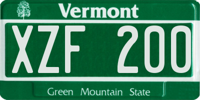 VT license plate XZF200