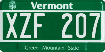 VT license plate XZF207